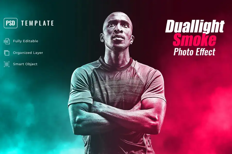 Duallight Smoke Photo Effect افکت دود دوگانه برای عکس