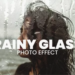 پوشش های شیشه بارانی – فوتو افکت Rainy Glass Overlays 