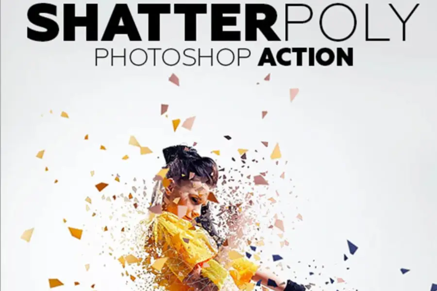 اکشن فتوشاپ Shatterpoly Photoshop Action - آرون افکت اکشن فتوشاپ Shatterpoly Photoshop Action
