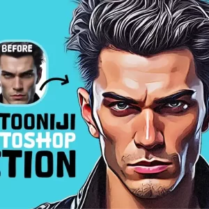 اکشن فتوشاپ کارتونی Cartoonize Photoshop Action