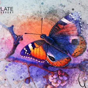 قالب PSD افکت نقاشی آبرنگ Watercolor Paint Sketch Photo Effect Psd Template