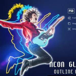 نئون درخشان افکت طرح کلی Neon Glowing Outline Effect