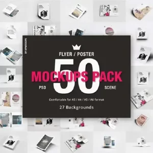 50 موکاپ فلایر و پوستر 50 Flyer Poster Mockups Pack